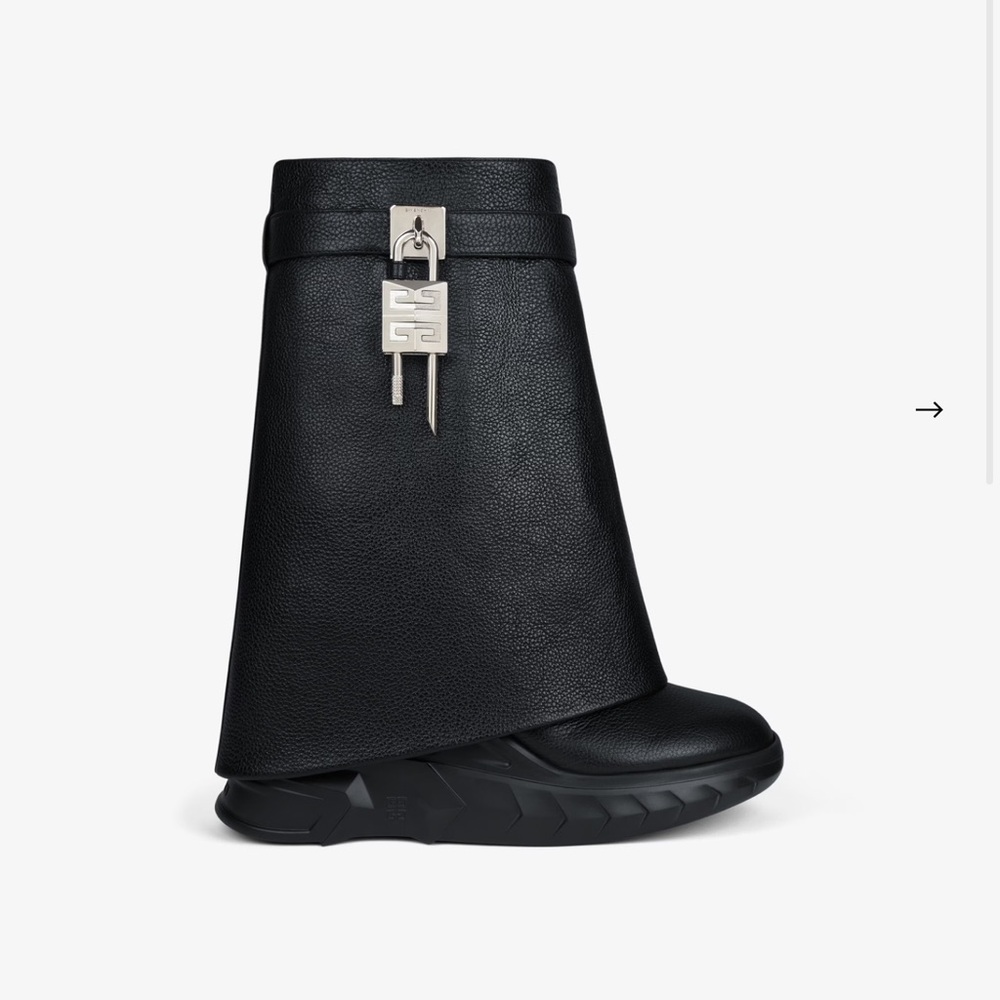 Givenchy Black Shark Lock Biker Boots
